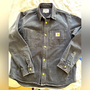 MSRP $220 Carhartt WIP work In Progress Canvas Shirt Jacket Mitch Black